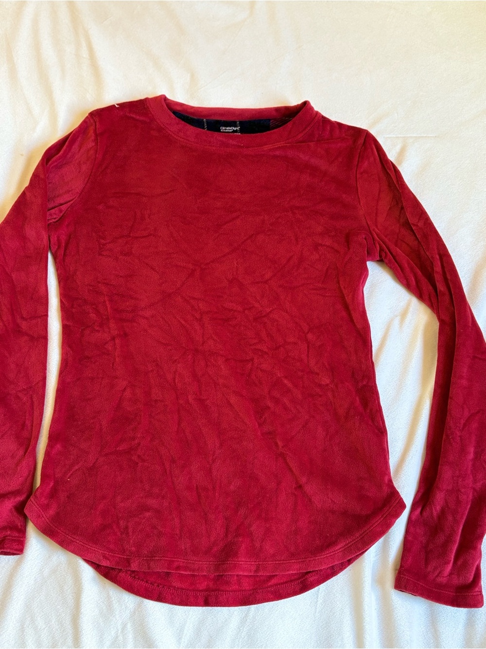 Women's Long Sleeve Crewneck Pajama Top - Red
